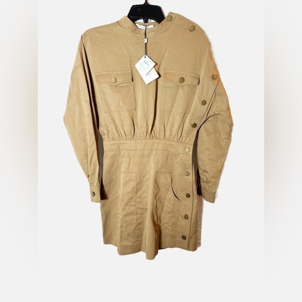 NWT By Egreis Tan Button Up Dress